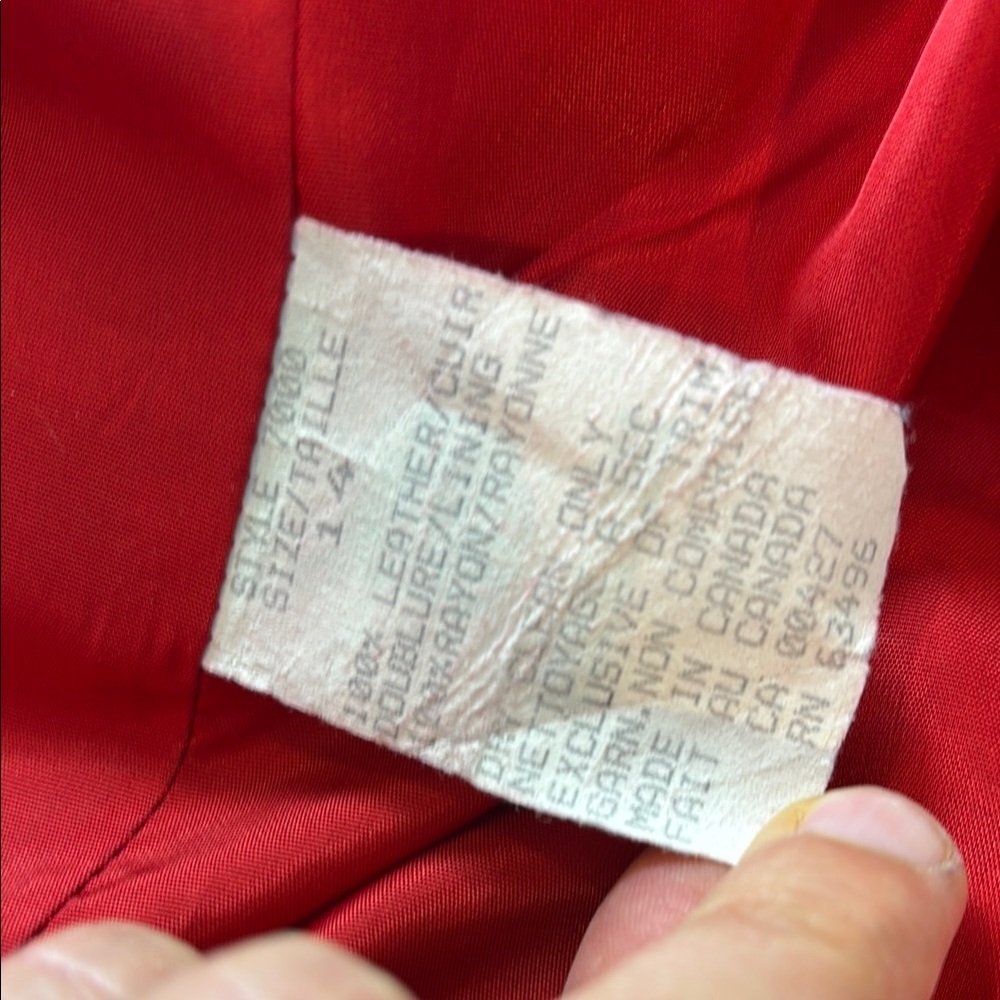๐ฅ Stunning Vintage Red Leather Coat by Bagatelle (Margaret Godfrey) ๐ฅ - Picture 8 of 10
